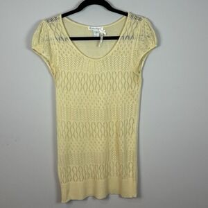 VTG Forever 21 Yellow silk Cottagecore Y2K Blouse‎ Juniors SZ MED Fairy Coquette